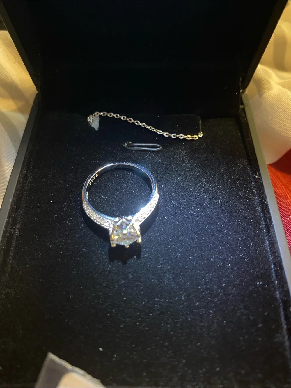 Sterling Silver Moissanite Engagement Ring - D Color, Solid Silver